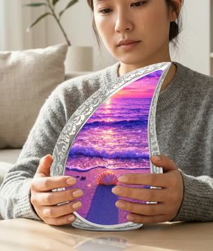 Tilt Pink Beach Ocean Cremation Urn for Adult Ashes