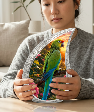 Personalized Parrot Urn for Mom – Forest Urn for Ashes | Cremation Urn for Men & Women