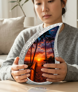 Ocean Beach Sunset Urn for Human Ashes | Beach-Themed Adult Cremation Urn