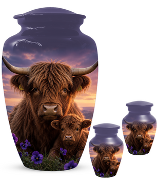 Highland Cow Cremation Urn for Ashes - Personalized Farm Animal Memorial