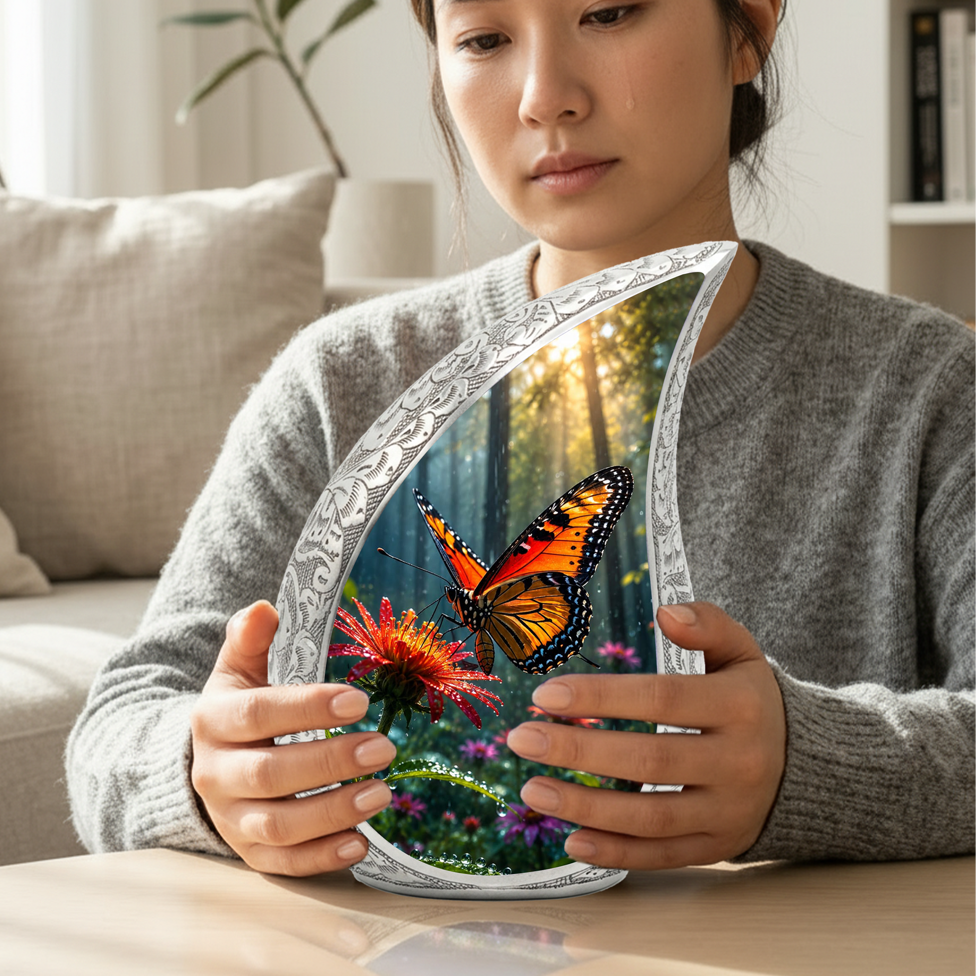 Butterfly Urn for Human Ashes | Adult Cremation Urn with Butterfly Design