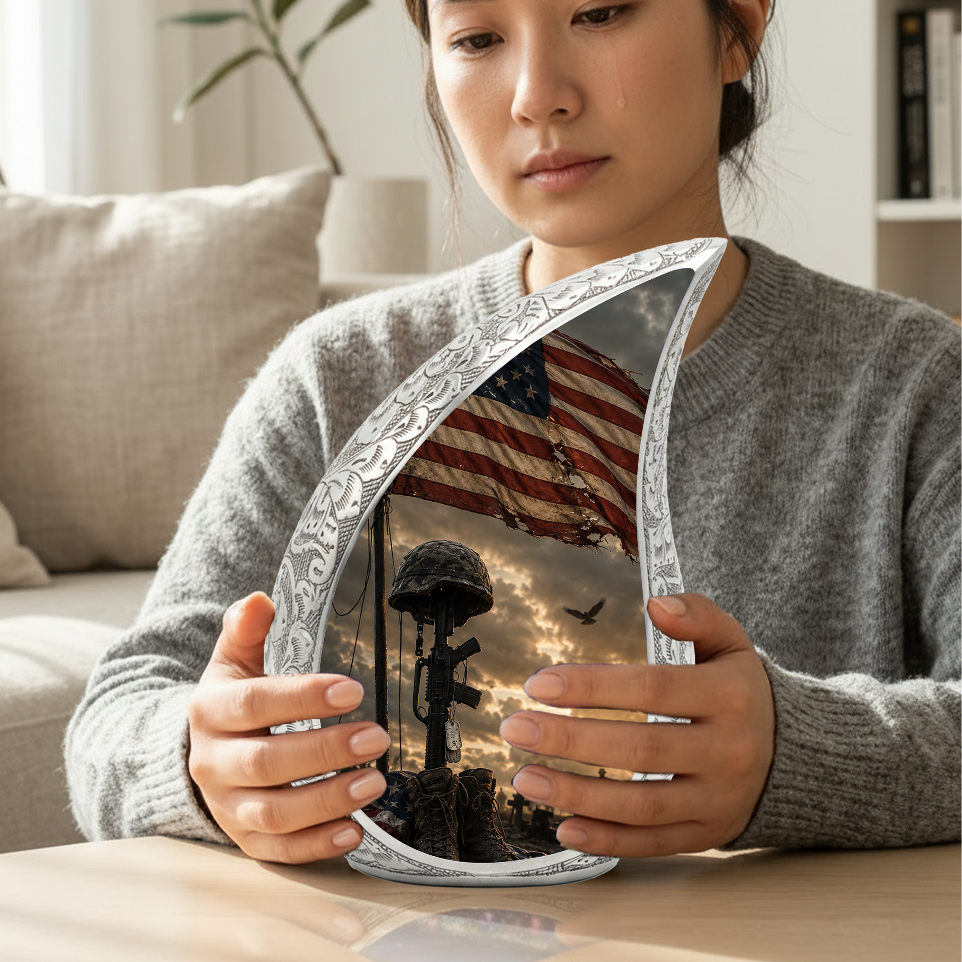 Military Urn for Human Ashes | Adult Military Cremation Urn & Patriotic Memorial Urn