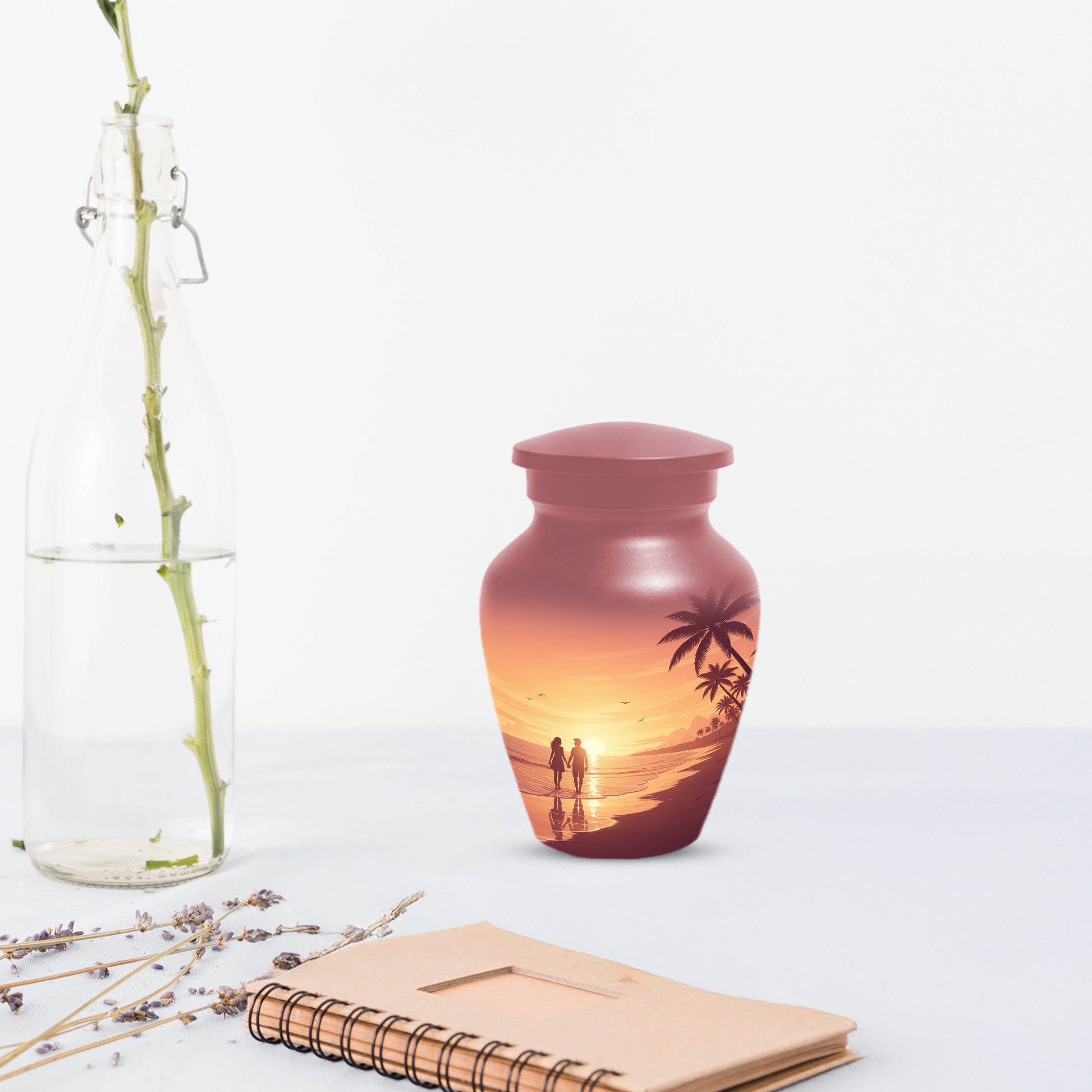 Beach Sunset Cremation Urn for Human Ashes | Personalized Adult Urn, Ocean Theme Urn & Beach Keepsake Urn