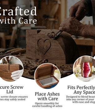 Personalized Ocean Urn For Ashes - Handmade Resin Wood Keepsake Urns Box