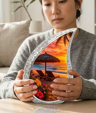 Beach Sunset Adult Cremation Urn for Mom, Dad, Women & Men, Memorial Urn for Ashes