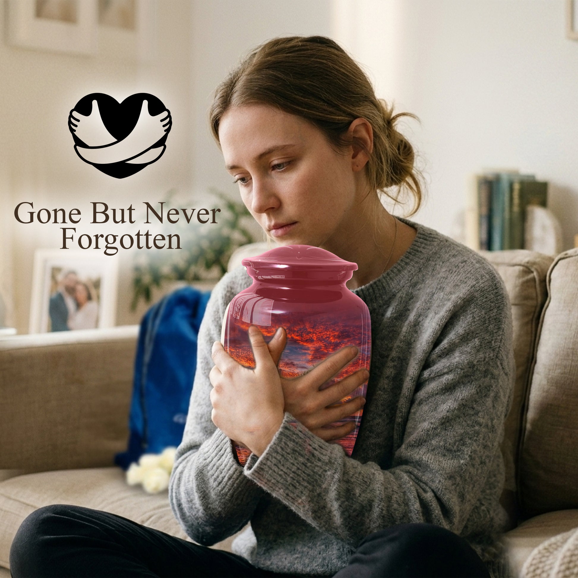Product Title  Sunset Beach Urn for Mom | Adult Cremation Large  Urn for Ashes | Memorial Urn for Women