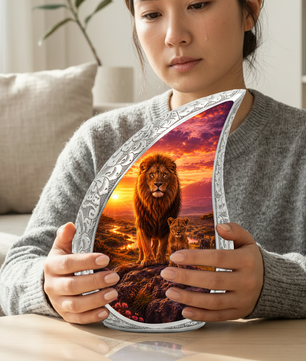 Lion Sunset Urn for Human Ashes | Adult Cremation Urn for Ashes