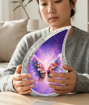 Angel Wings Memorial Urn for Mom, Beautiful Cremation Urn for Women