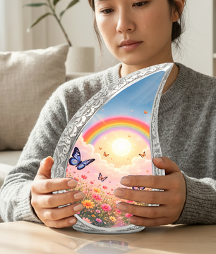 Rainbow Butterfly Urn for Human Ashes | Butterfly Urn | Urn for Mom | Memorial Urn