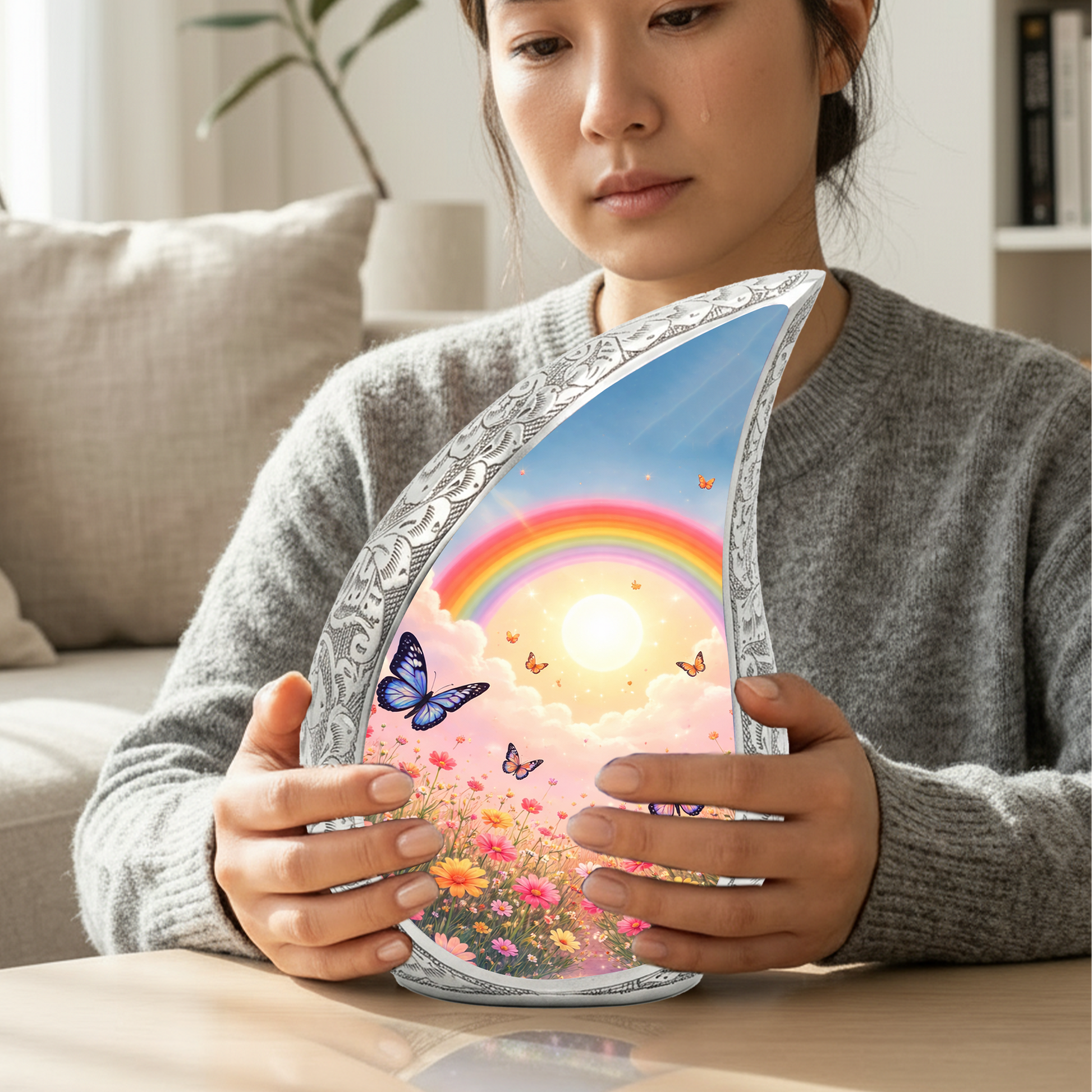 Rainbow Butterfly Urn for Human Ashes | Butterfly Urn | Urn for Mom | Memorial Urn