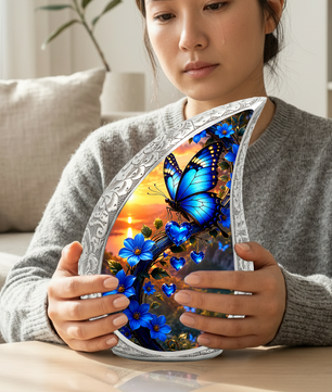 Blue Butterfly Urn for Ashes | Butterfly Urns for Human Ashes, Butterfly Urn for Cremains,