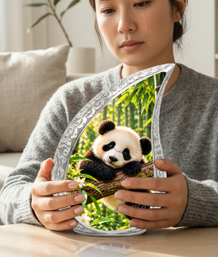 Panda Cremation Urn for Adult Ashes, Cute Panda Memorial Urn, Bamboo Forest Animal Urn
