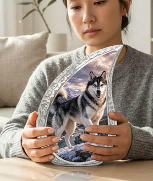 Large Husky Dog Cremation Urn - Siberian Memorial Keepsake Urns For Pet Ashes