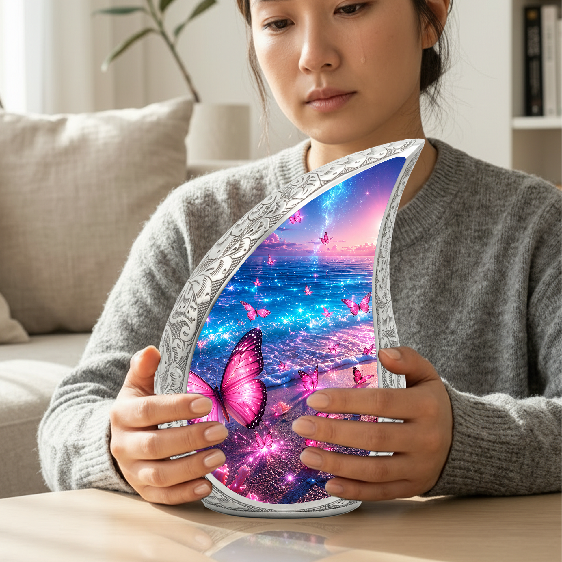 Butterfly Urn for Human Ashes | Adult Cremation Urn with Butterfly Design