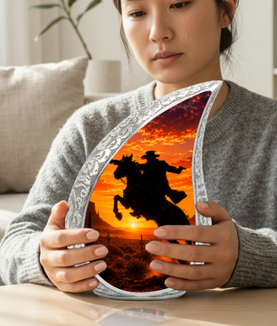 Western Cowboy Urn for Ashes, Cowboy Cremation Urn, Adult Funeral Urn for Human Ashes