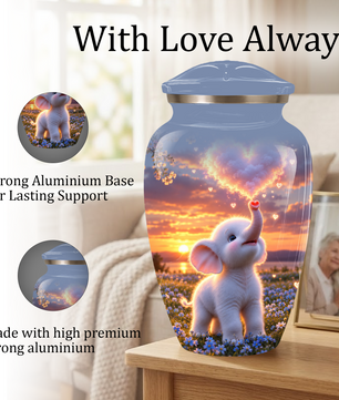 Elephant Cremation Urn for Ashes | Personalized Elephant Memorial Urn | Cute Elephant Urn
