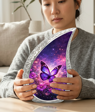 Purple Butterfly Adult Urn for Human Ashes – Premium Purple Butterfly Cremation Urn