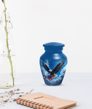 Patriotic Eagle Urn for Human Ashes | Flying Bald Eagle Adult Cremation Urn