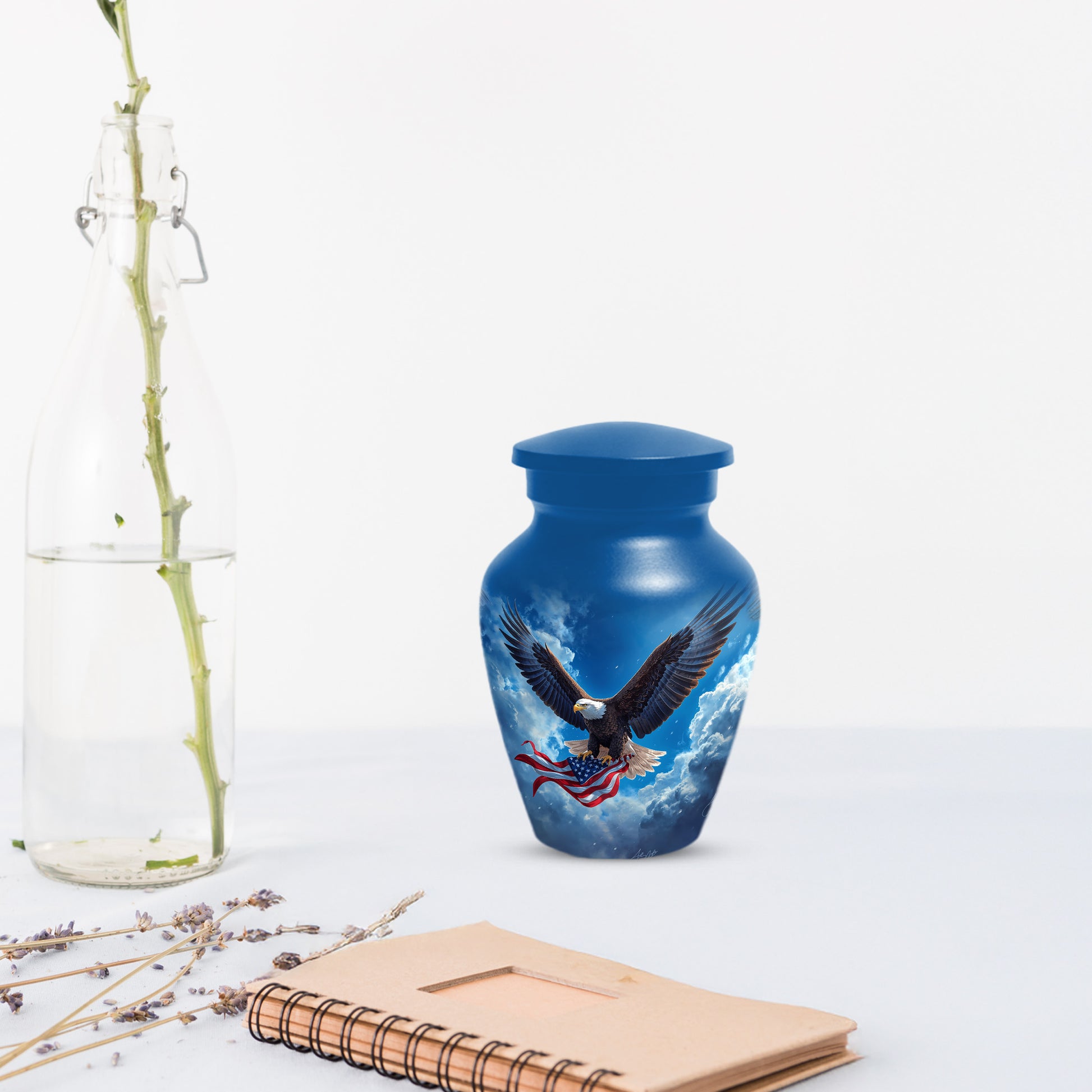 Patriotic Eagle Urn for Human Ashes | Flying Bald Eagle Adult Cremation Urn