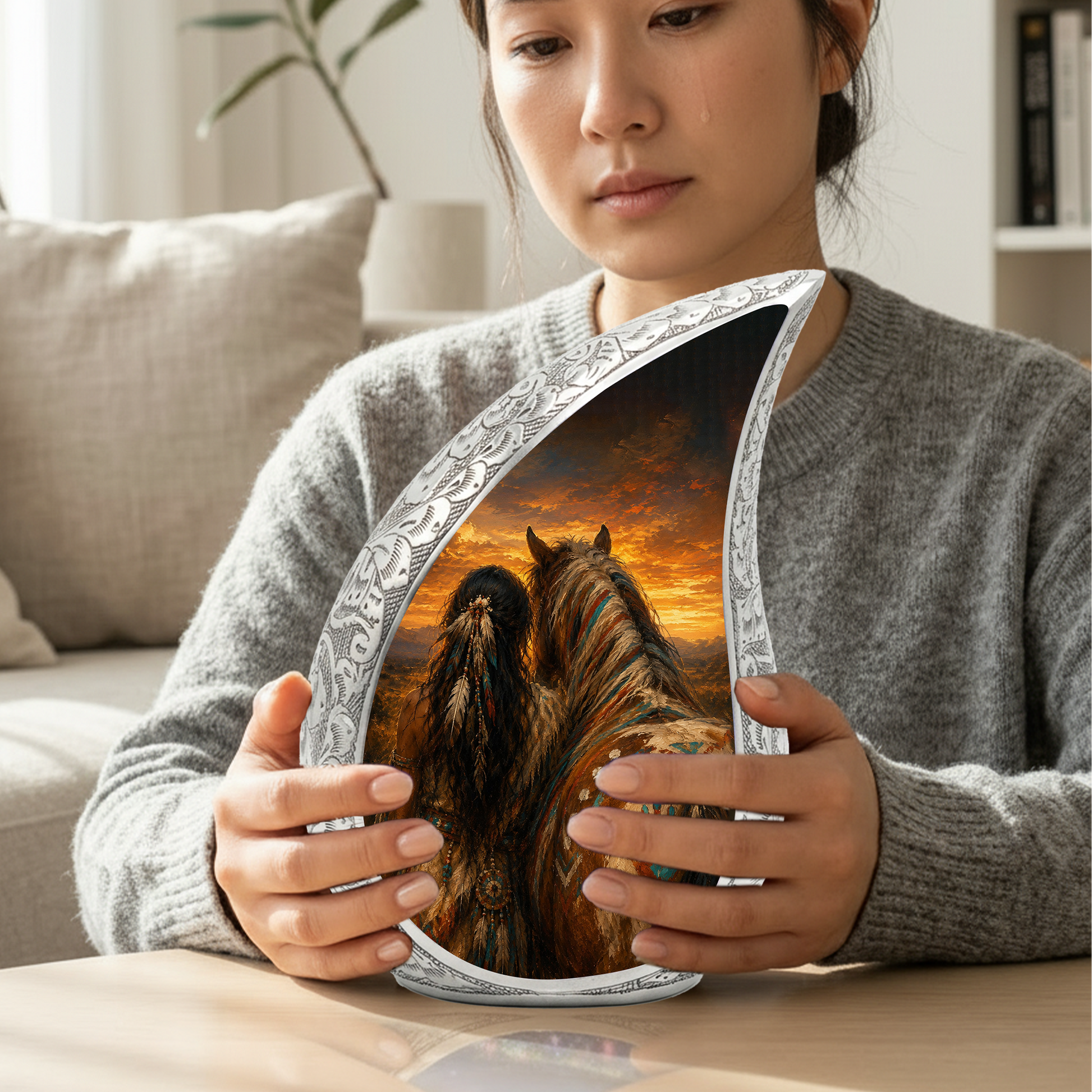 Native American Urn for Human Ashes – Beautiful Memorial Urn for Mom, Women & Female Loved Ones