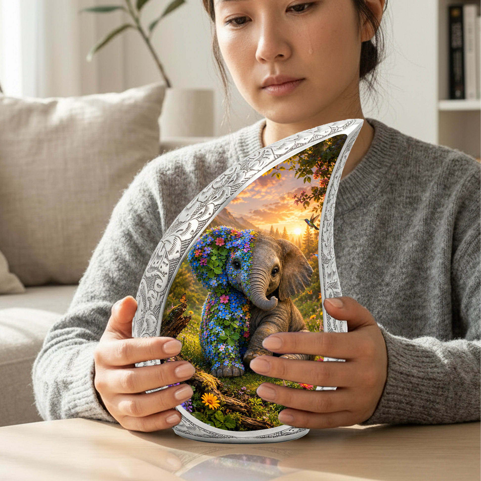 Elephant Urn for Human Ashes | Majestic Elephant Adult Cremation Urn | Wildlife Memorial Urn