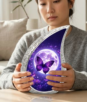 Purple Butterfly Adult Urn for Human Ashes – Premium Purple Butterfly Cremation Urn