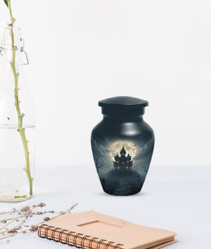 Gothic Haunted House Adult Urn for Human Ashes | Halloween Memorial Adult Cremation Urn for Ashes