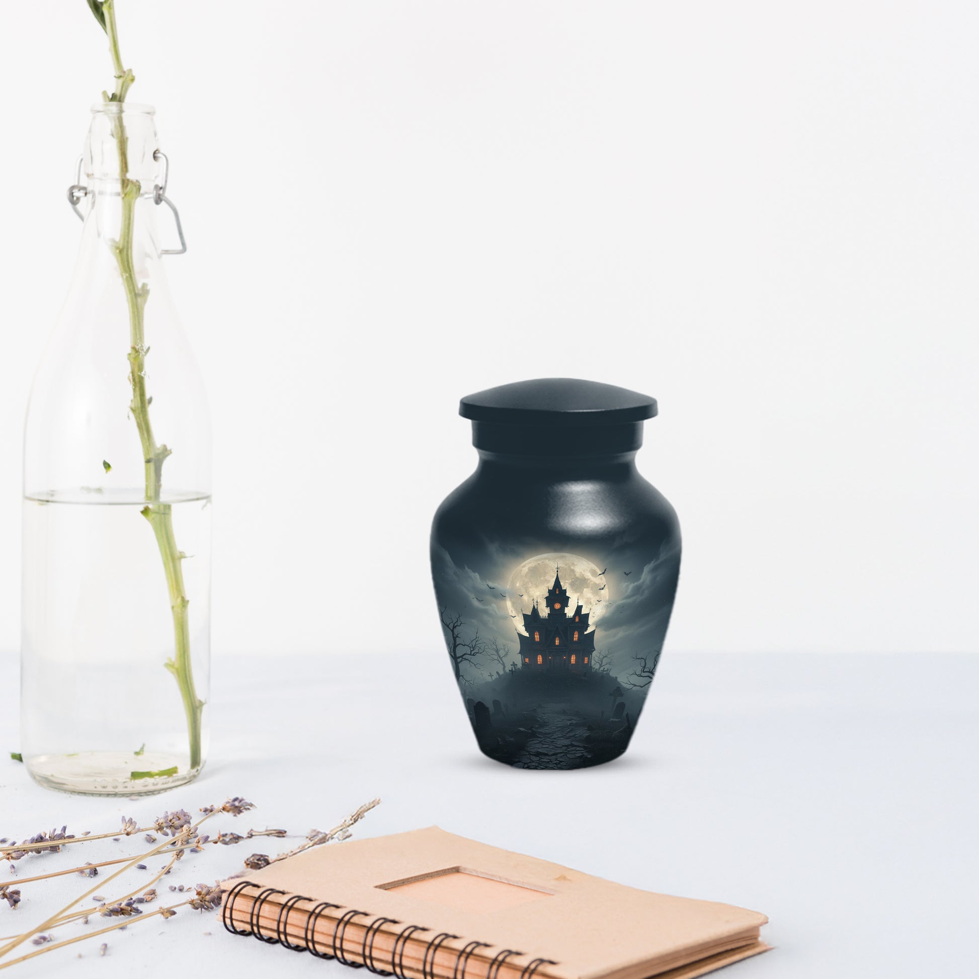 Gothic Haunted House Adult Urn for Human Ashes | Halloween Memorial Adult Cremation Urn for Ashes