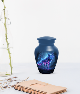 Personalized Wolf Cremation Urn for Dad – Mystical Wolf Keepsake Urns for  Human Ashes