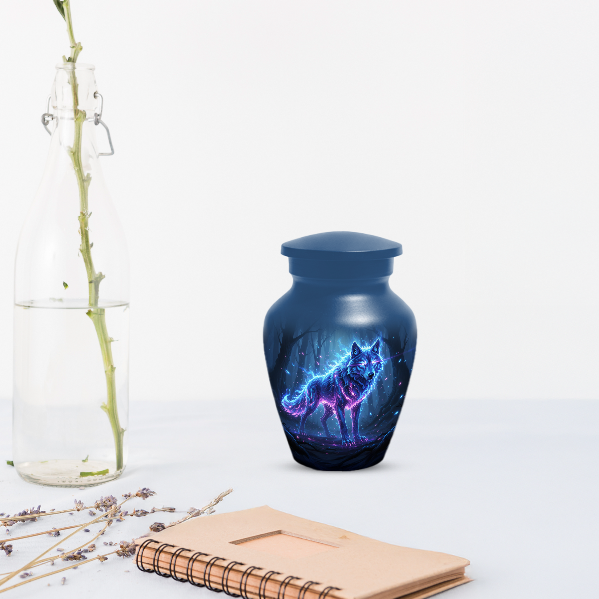 Personalized Wolf Cremation Urn for Dad – Mystical Wolf Keepsake Urns for  Human Ashes
