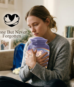 Rainbow Bridge Dog Memorial Urn for Mom or Dad | Pet Memorial Cremation Urn for Human Ashes