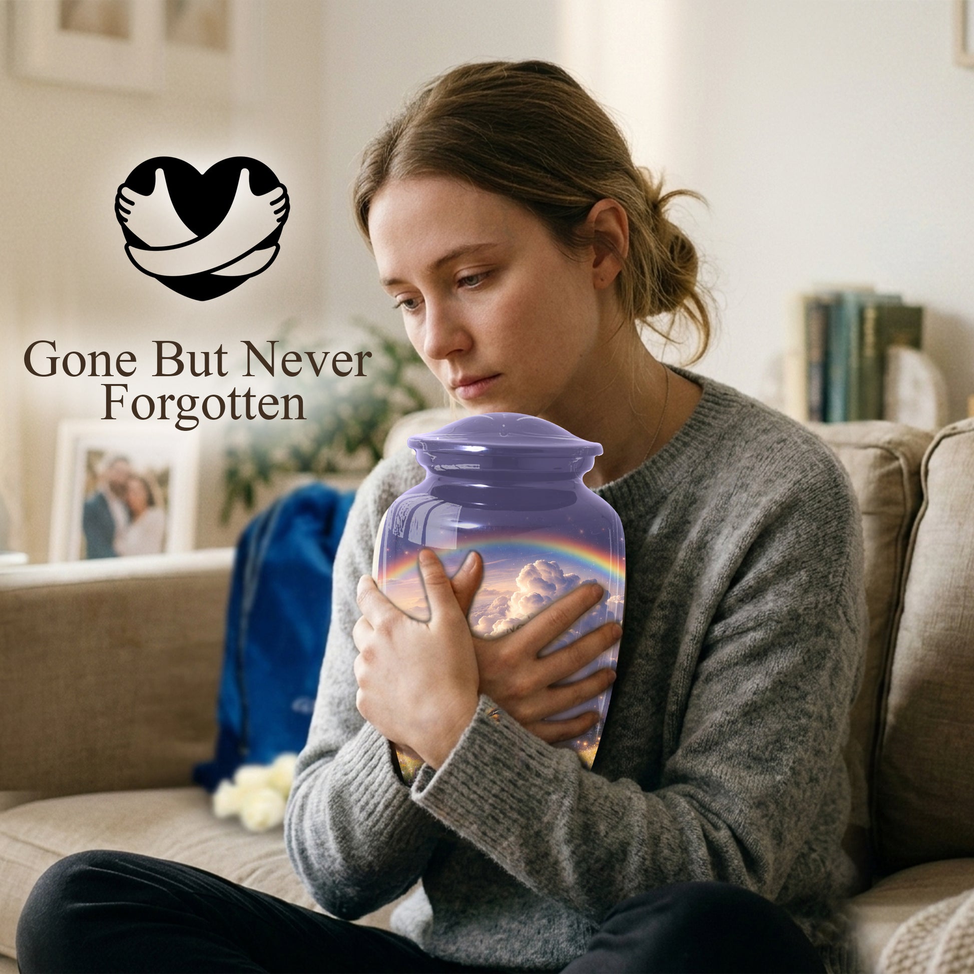 Rainbow Bridge Dog Memorial Urn for Mom or Dad | Pet Memorial Cremation Urn for Human Ashes