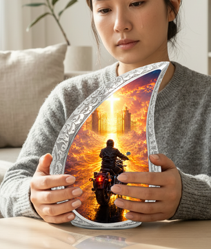 Motorcycle Heaven Urn for Dad – Motorcycle Cremation Urn for Human Ashes, Adult Male Memorial Keepsake