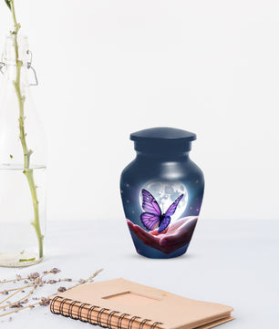 Beautiful Moon Purple Butterfly Urn for Human Ashes | Purple Butterfly Moonlight Cremation Urn