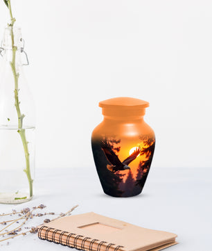 Eagle Sunset Urn for Human Ashes | Majestic Eagle Adult Cremation Urn | Sunset Memorial Funeral Urn