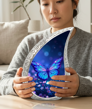 Blue Butterfly Urn for Human Ashes | Butterfly Memorial Urn