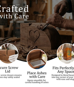 Tree of Life Wood Urn For Ashes - Personalized Wooden Keepsake Resin Urns Box