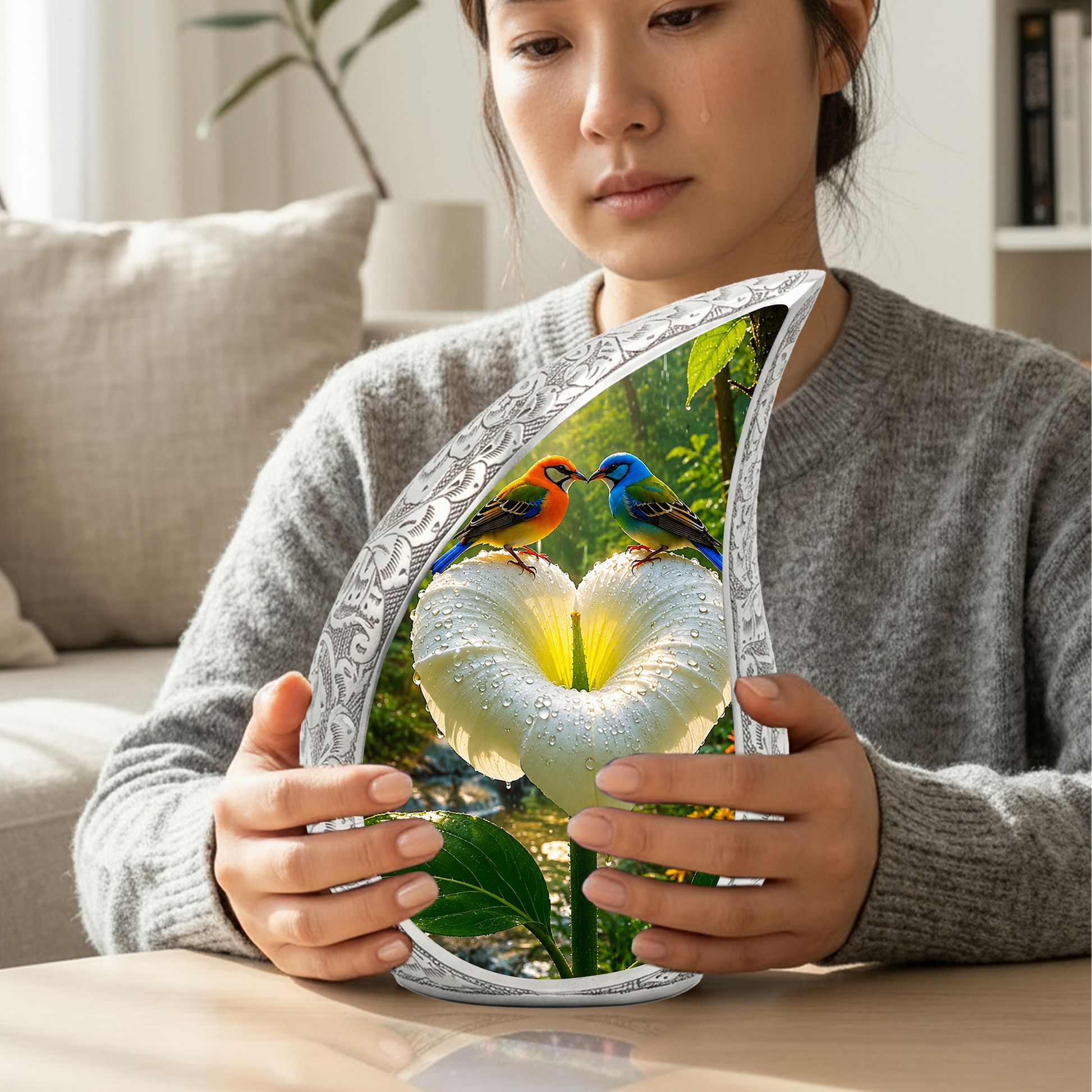 Bird Love Adult Urn for Human Ashes – Elegant Adult Cremation Urn