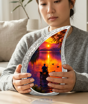 Fishing Cremation Urn for Dad – Gone Fishing Memorial Urn for Human Ashes, Personalized Fishing Urn
