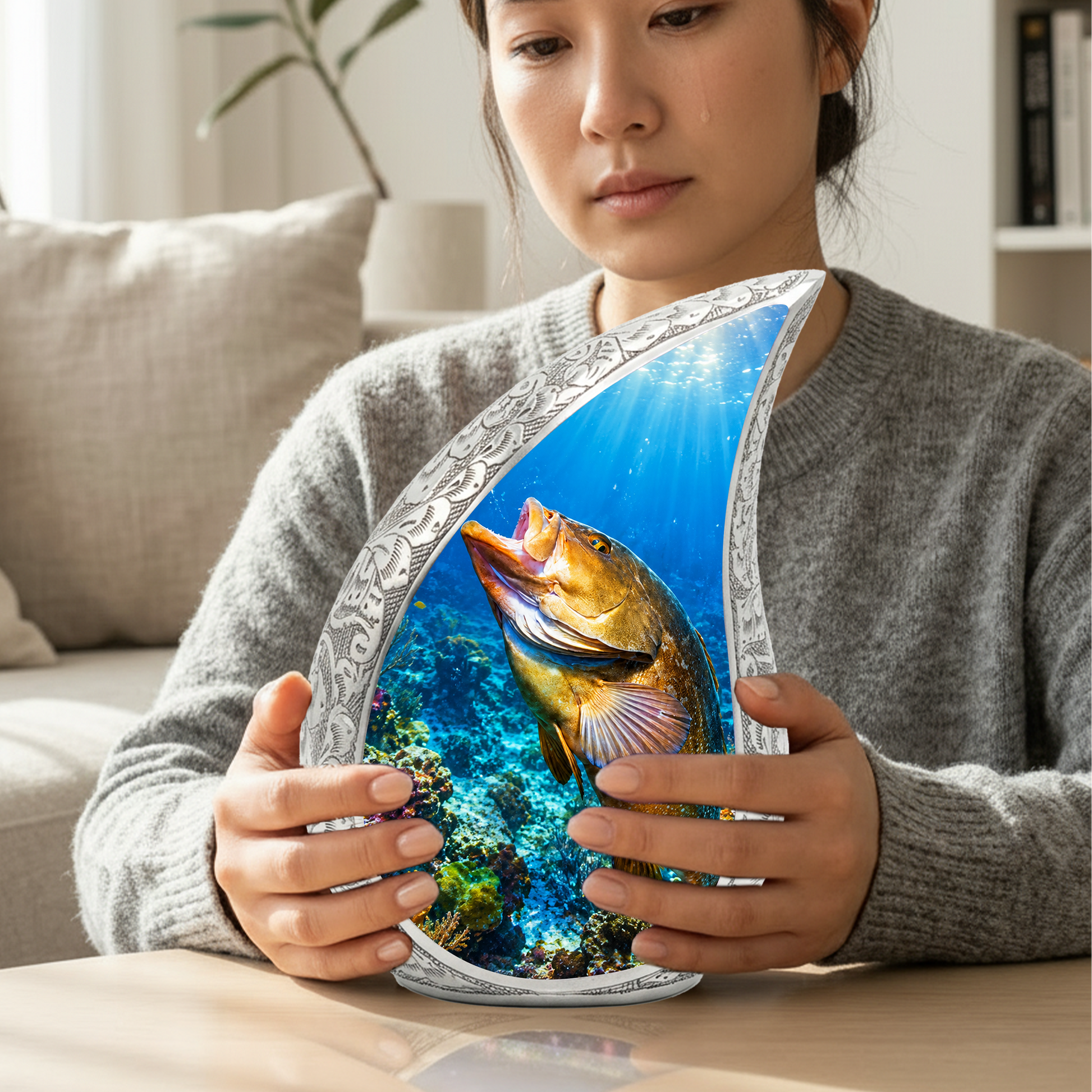 Fishing Urn for Dad Ashes | Gone Fishing Cremation Urn for Men, Fishing Urn for Human Ashes,