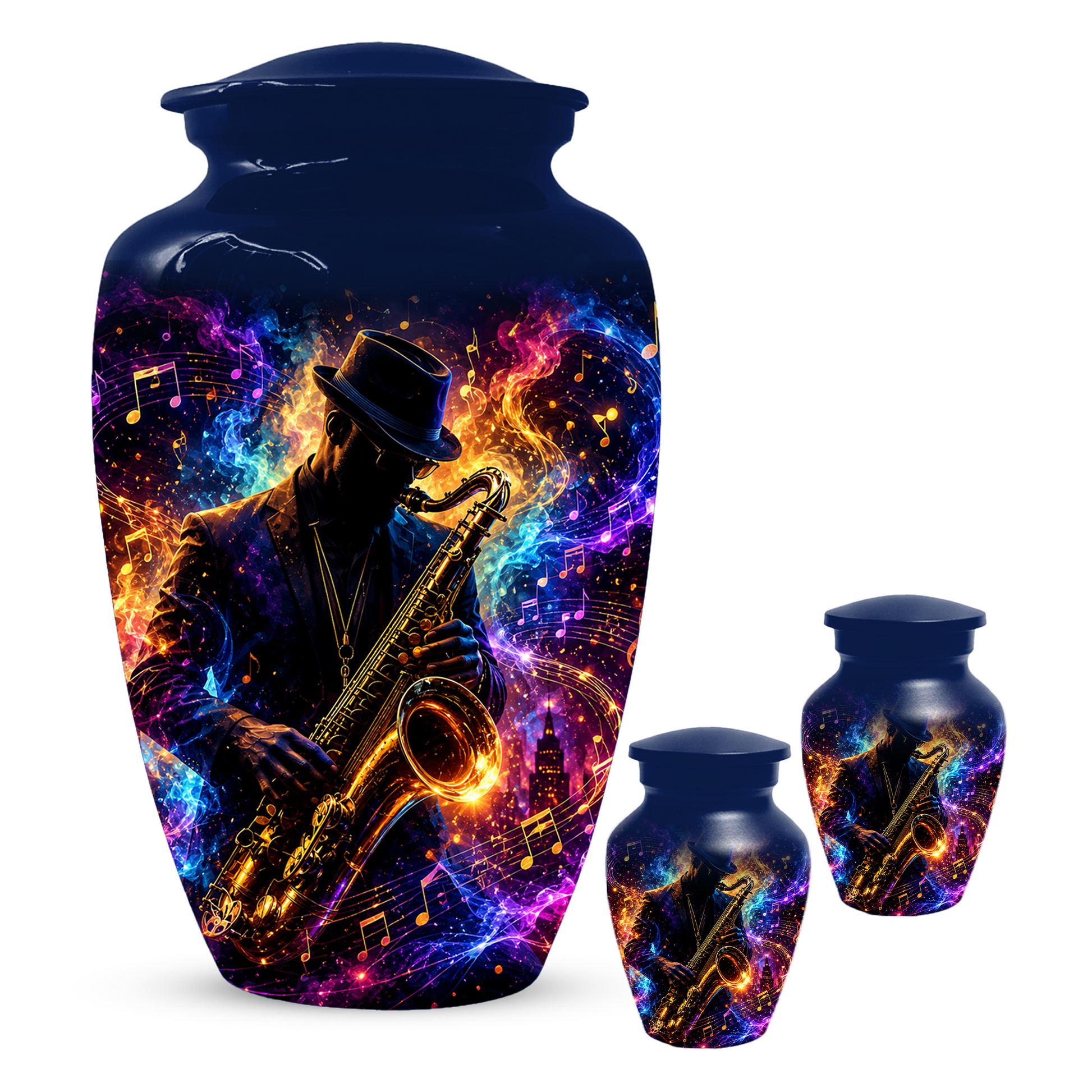 Saxophone Cremation Urn for Ashes - Personalized Jazz Memorial for Dad