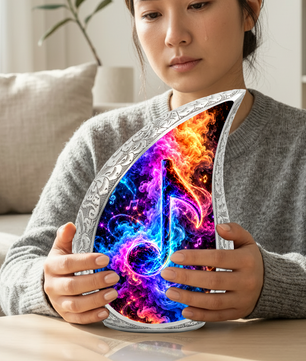 Musical Note Cremation Urn for Ashes, Colorful Music Lover Memorial Urn