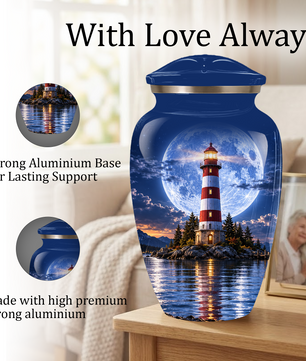 Lighthouse Adult Cremation Urn for Ashes | Ocean Memorial Urn | Personalized Adult Urn for Human Ashes