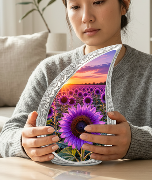 Purple Sunflower Urn for Mom | Beautiful Floral Cremation Urn for Women & Human Ashes