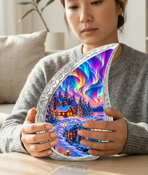 Northern Lights Adult Cremation Urn – Personalized Adult Urn for Ashes | Aurora Memorial Urn