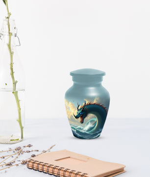 Ocean Dragon Urn for Adult Ashes – Fantasy Sea Dragon Cremation Urn | Memorial Urn