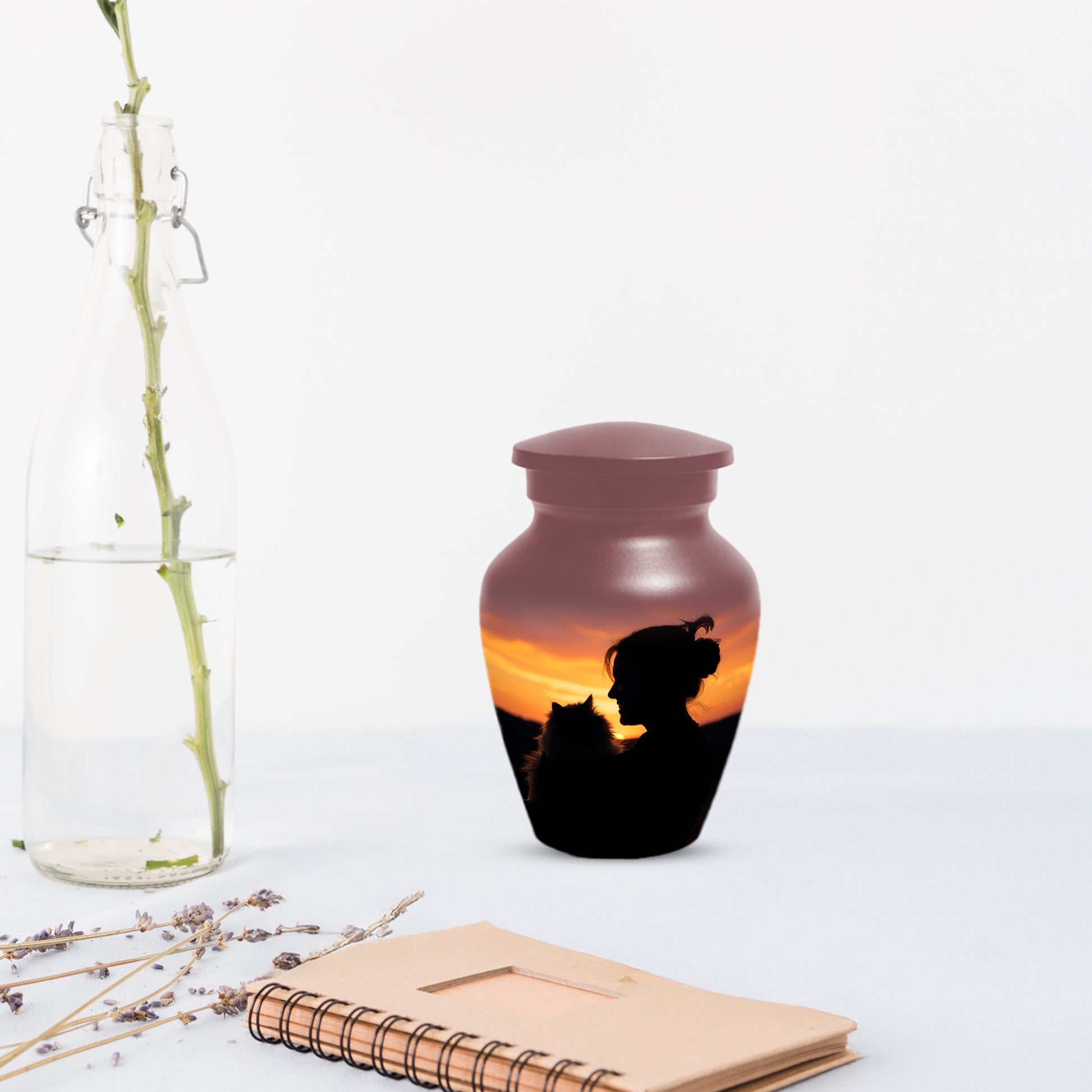 Personalized Cat Urn for Ashes | Custom Metal Pet Memoria