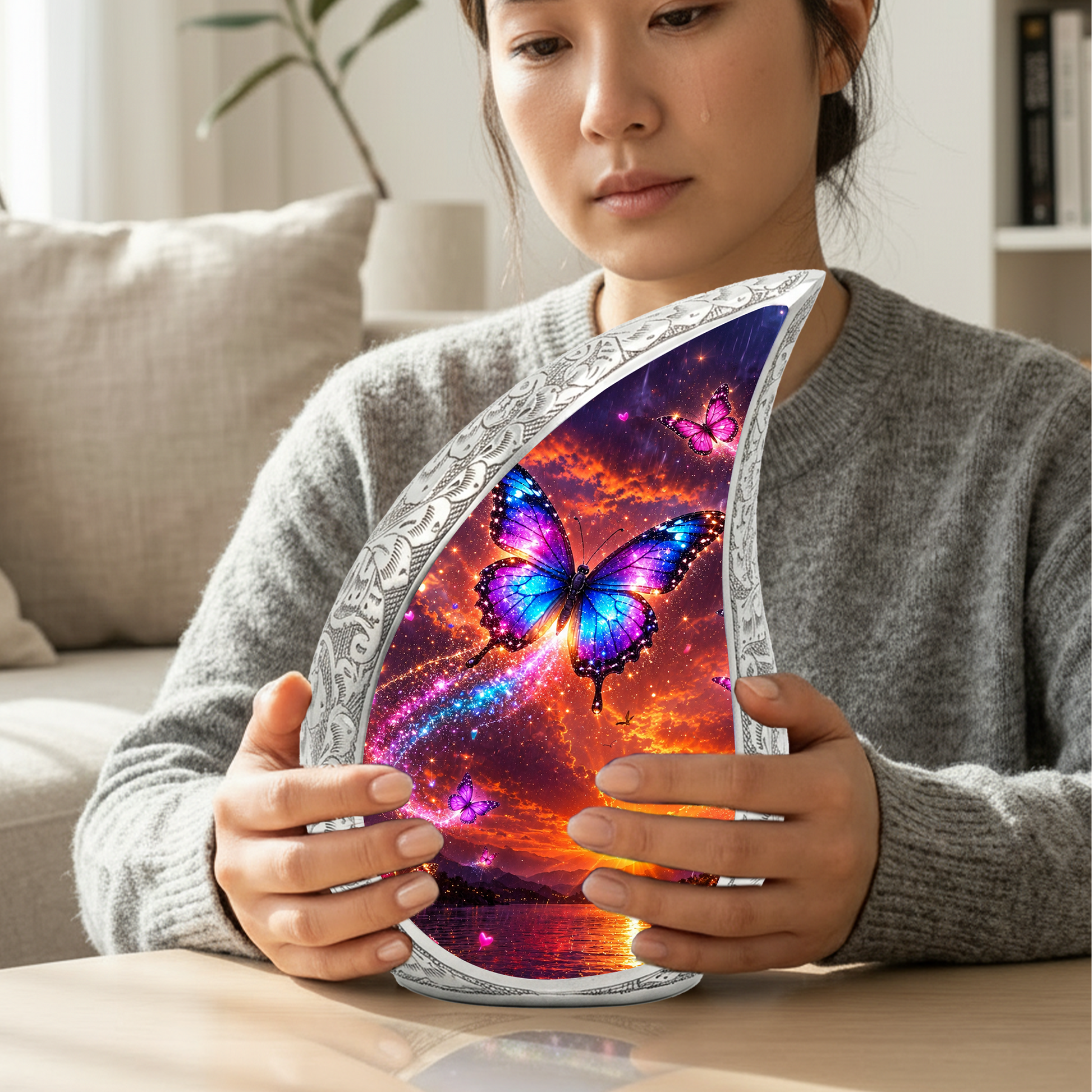 Beautiful Butterfly Urn for Human Ashes | Butterfly Cremation Urn for Mom, Women,