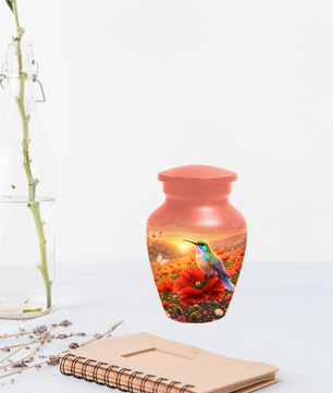 Hummingbird Urn for Ashes, Custom Cremation Urn for Mom, Floral Memorial Urn for Women,