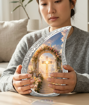 Heaven Cross Urn for Adult Ashes | Elegant Adult Cremation Urn for Human Ashes Memorial